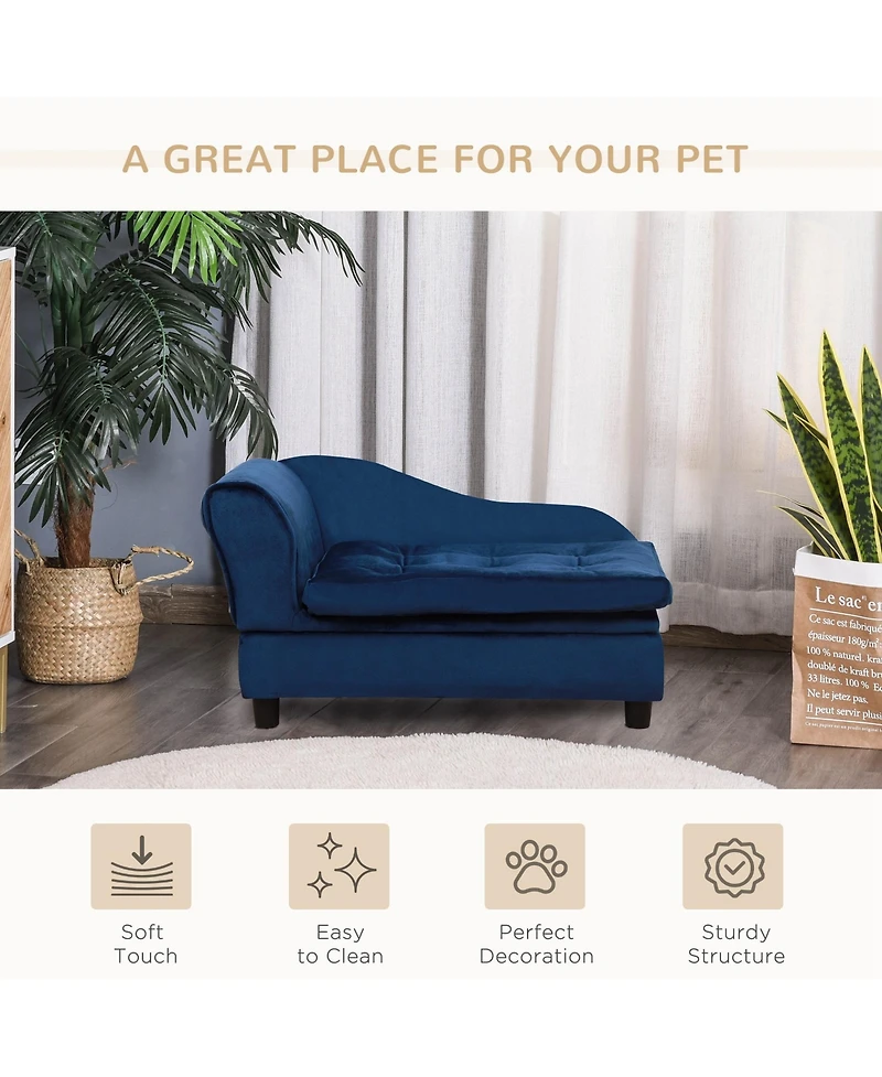 Simplie Fun Luxury Fancy Dog Bed for Small Dogs with Hidden Storage, Small Dog Couch with Soft 3" Foam, Dog Sofa Bed, Cushy Dog Bed, Modern Pet Furnit