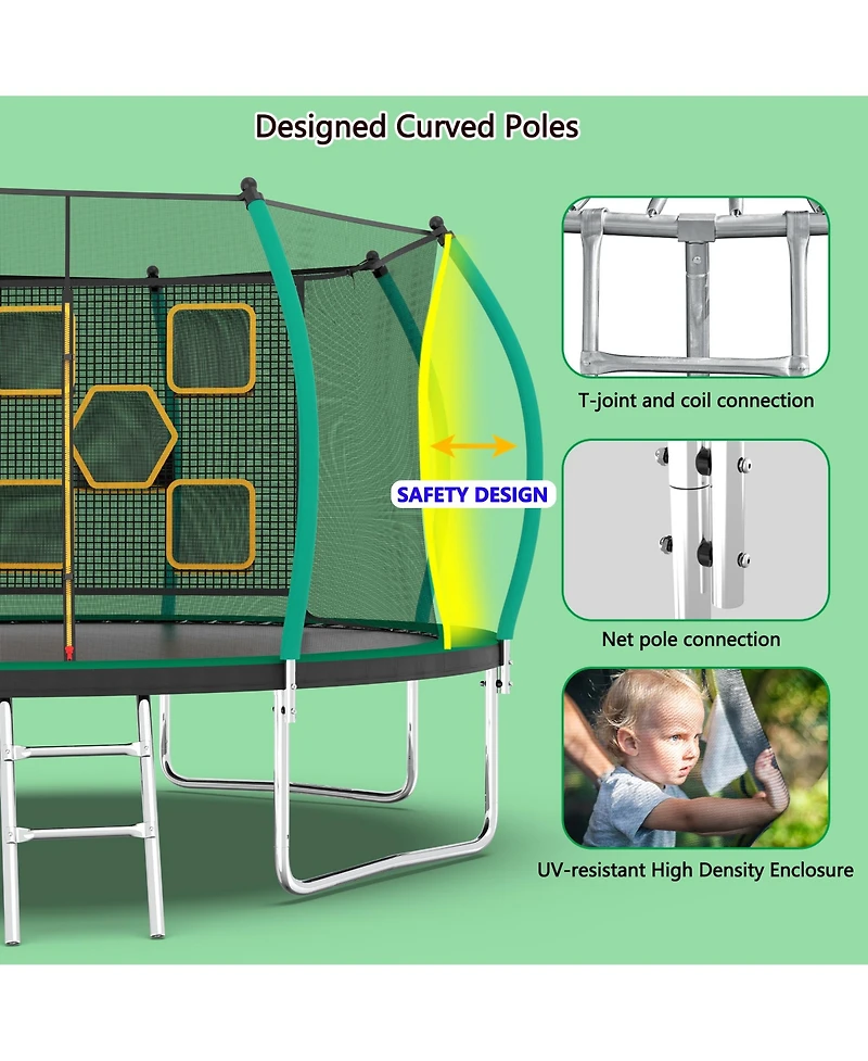 Streamdale 12FT Trampoline with Enclosure for Kids and Adults