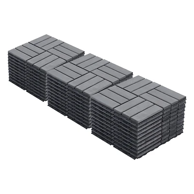 Streamdale Furniture 30-Piece Deck Tile Set, Acacia Hardwood, Light Gray