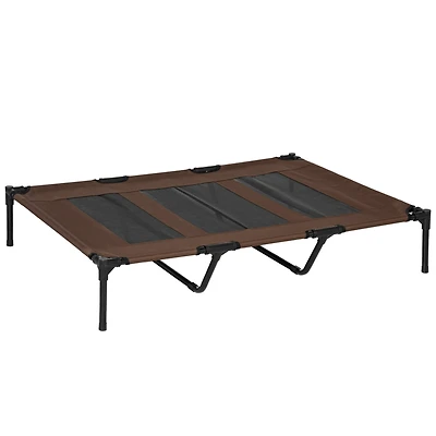 48" x 36" Elevated Breathable Dog Bed Portable Pet Cot w/ Carry Bag Metal Frame Breathable Mesh Indoor and Outdoor Tan