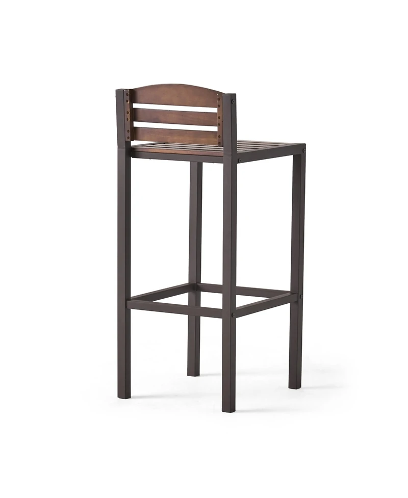 Acacia Wood And Iron Industrial Barstools: Modern Sophistication For Your Bar Or Dining Space
