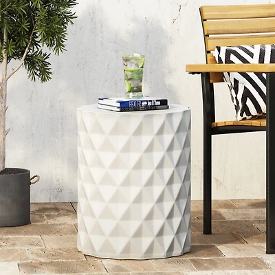 Streamdale Geometric Concrete Side Table Lightweight, Sturdy, No Assembly