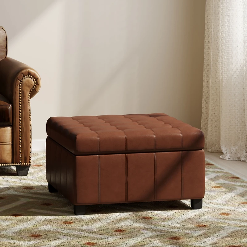 Streamdale Premium Faux Leather Ottoman with Storage