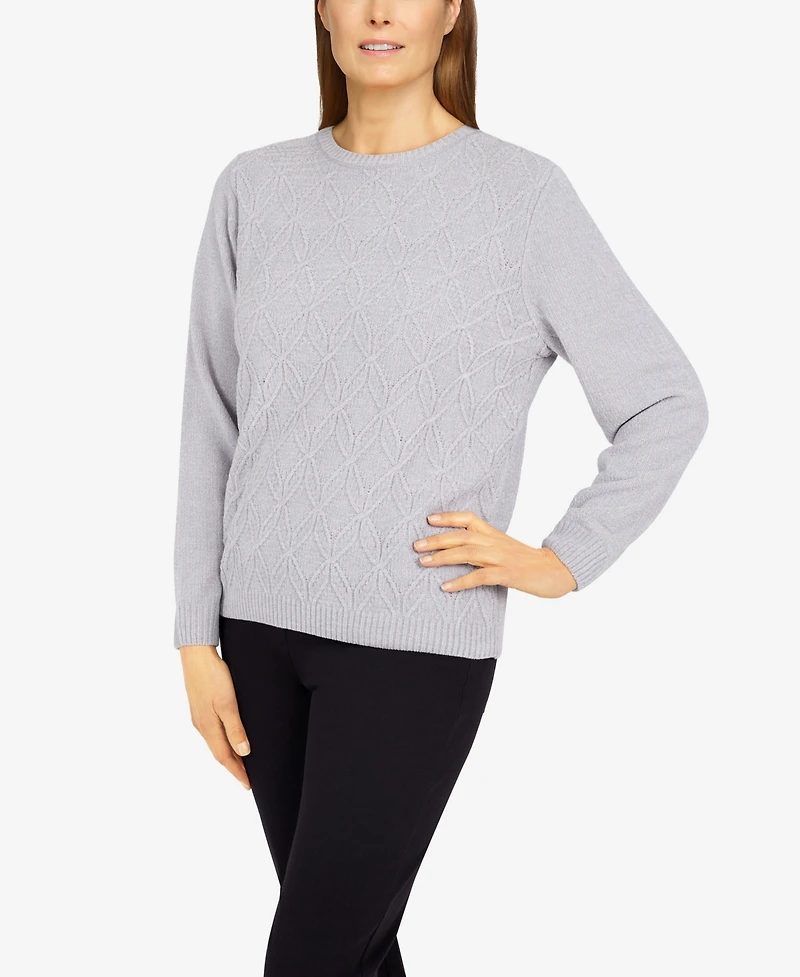 Alfred Dunner Petite Classic Chenille Pullover Sweater