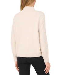 CeCe Women's Mock Neck Cable-Knit Drop-Shoulder Sweater