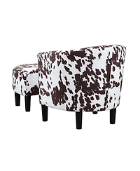 Convenience Concepts 26.25" Faux Cowhide Churchill Accent Chair with Ottoman