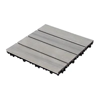 Streamdale Furniture Interlocking Wpc Patio Tiles, 11-Pack, Skygrey