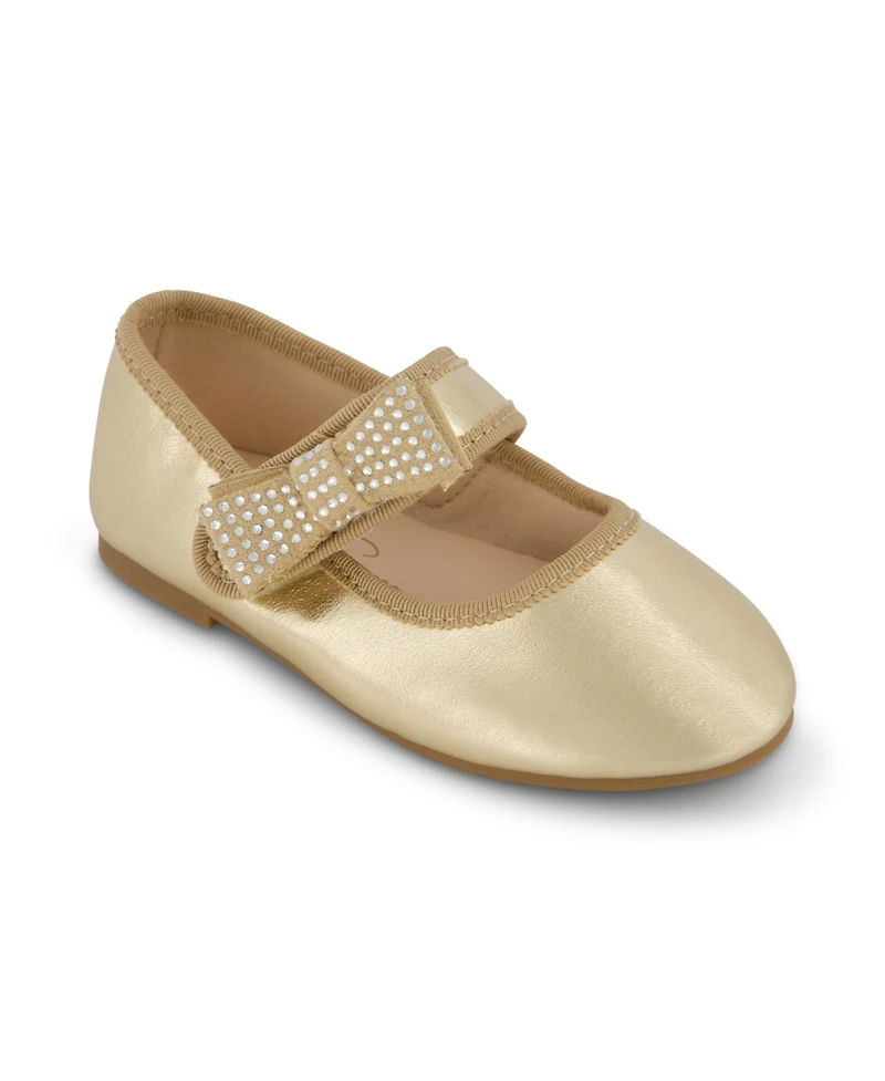 Jessica Simpson Toddler Girls Amy Crystal Bow Ballet Flat