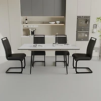 Streamdale Expandable Dining Set for 2-6 with C-Shape Dining Chairs