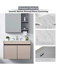 Streamdale 43" Marble Vanity Top with Sink and Backsplash