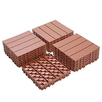 Streamdale Furniture Interlocking Deck Tiles, 11.8", 44-Pack, Waterproof Outdoor Flooring