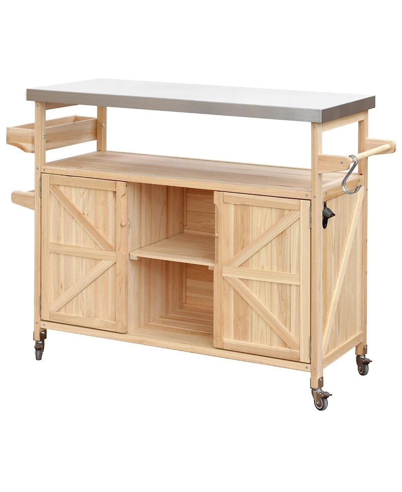 Streamdale Farmhouse Outdoor Island Cart with Grill Top