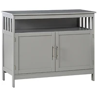 Sideboard Buffet Cabinet, Modern Kitchen Cabinet, Coffee Bar Cabinet with 2-Level Shelf and Open Compartment, Grey