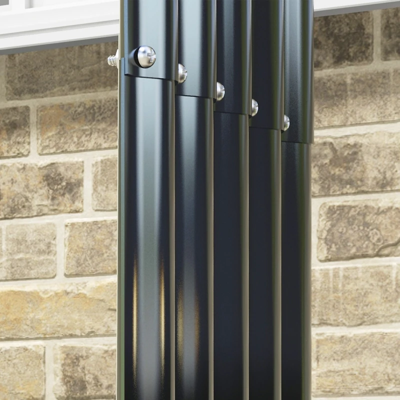 Galvanized Steel Wood Shed Firewood Storage Rack, 4.7' x 1.4' x 4.7' Log Holder Storage Shed with Rubberized Edge for Safety & Gloves for Easy Assembl