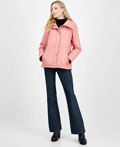 Michael Kors Women's Quilted Hooded Zip-Front Coat, Exclusively at Macy's