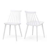 Streamdale Furniture Farmhouse Spindle Back Dining Chairs, Set Of 2, White