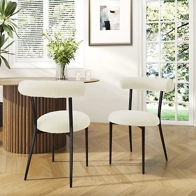 Streamdale Modern Toothpick Dining Chairs with Curved Backrests (Set of 2)