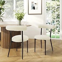 Streamdale Modern Toothpick Dining Chairs with Curved Backrests (Set of 2)