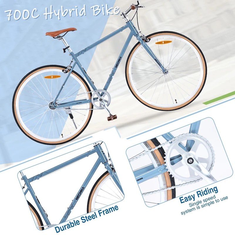 Streamdale Classic Single Speed City Bike for Men and Women