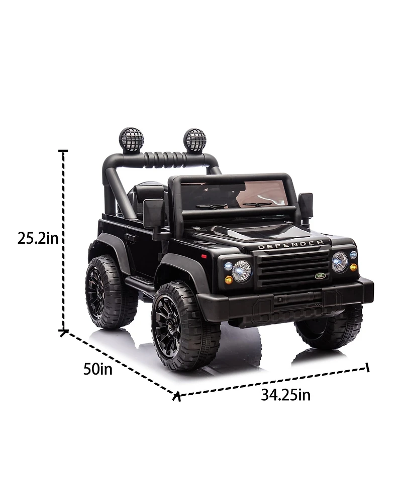 Streamdale Furniture Licensed 2015 Land Rover Defender 90,24V Kids Ride On Xxl Car W/Parents Control,2wd, Four-wheel suspension, Bluetooth, MP3,Music,