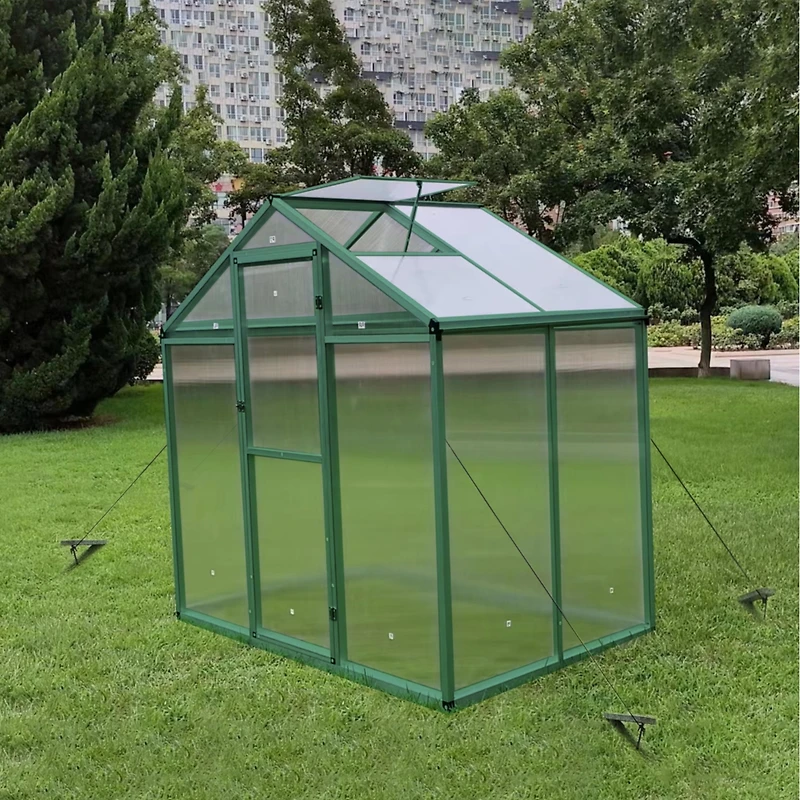 Newly marketed Gain height windproofaluminum greenhouse 6x4 Ft Polycarbonate Greenhouse Raised Base and Anchor Aluminum Heavy Duty Walk-in Greenhouses