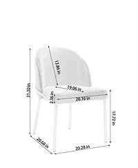 Simplie Fun Modern Dining Chairs Set of 2 with Curved High Back, Brown Fabric Seats, Black Iron Legs