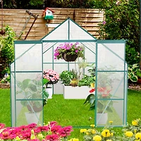 Streamdale 8x10FT Polycarbonate Greenhouse w/ Raised Base