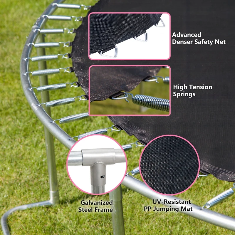 Streamdale 8FT Trampoline Outer Net-Pink and black