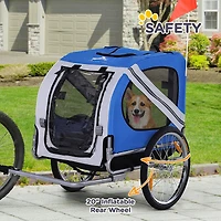 Dog Bike Trailer Pet Cart Bicycle Wagon Cargo Carrier Attachment for Travel with 3 Entrances Large Wheels for Off-Road & Mesh Screen