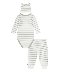 Huggies Baby Boys Cotton Waffle Bodysuit, Pants & Hat, 3 Piece Set