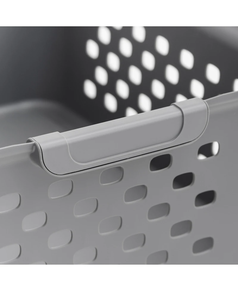 Iris Usa Medium Organizer Storage Basket, Gray, Pack of 4