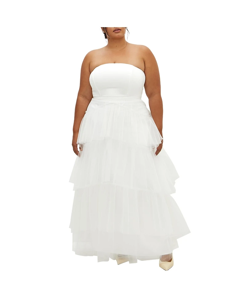 City Chic Plus Sweetheart Tulle Maxi Dress