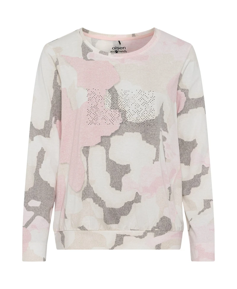 Olsen Women's Long Sleeve Pastel Camo T-Shirt