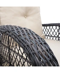 Streamdale 3-Piece Wicker Patio Bistro Set with Rocking Chairs