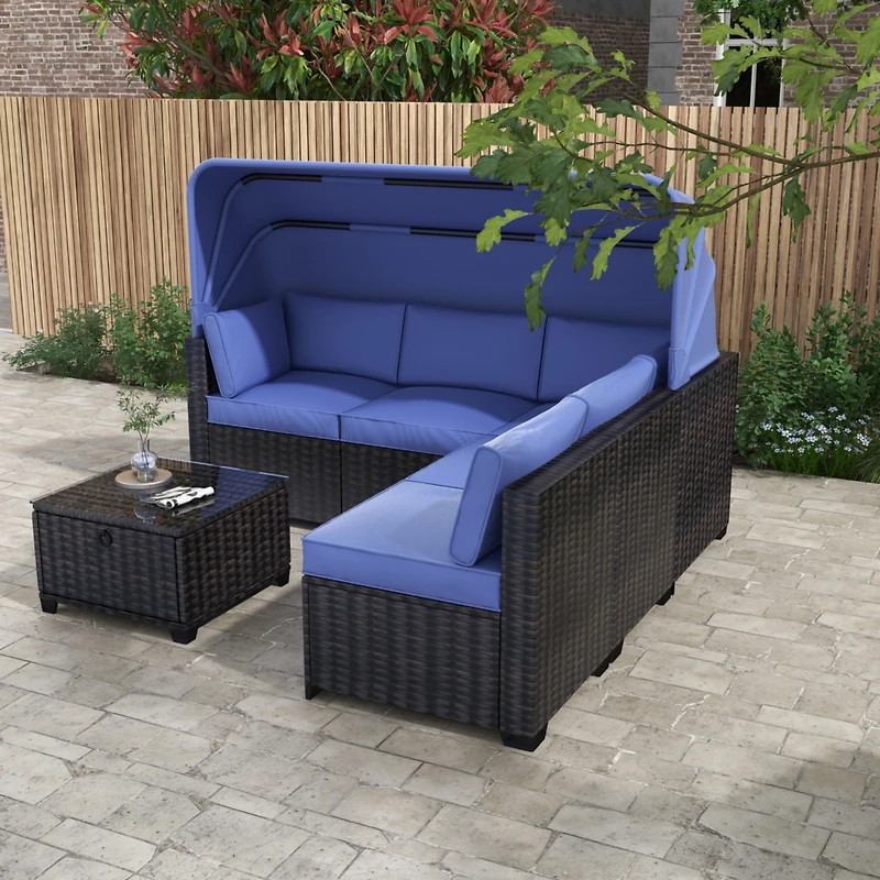 Streamdale Outdoor Daybed with Canopy and Ottoman