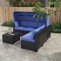 Streamdale Outdoor Daybed with Canopy and Ottoman