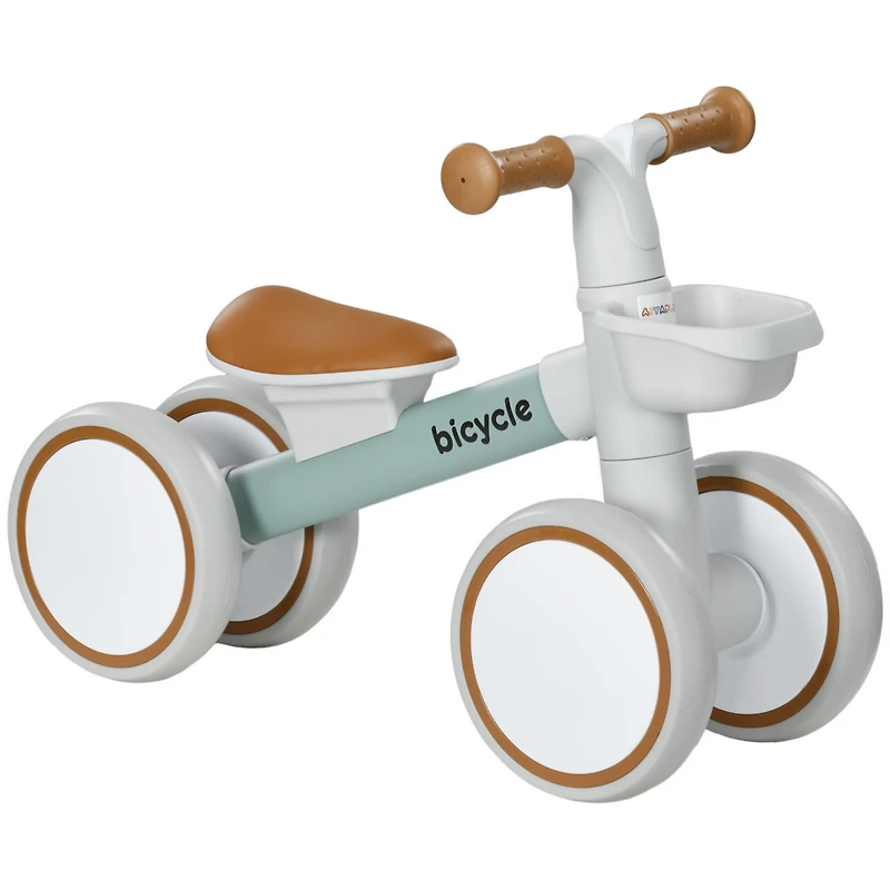 Balance Bike for Toddlers 1-3 Years, Baby Balance Bike with Adjustable Seat, Silent Wheels, No Pedal Bike for Boys and Girls, Green