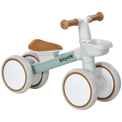 Balance Bike for Toddlers 1-3 Years, Baby Balance Bike with Adjustable Seat, Silent Wheels, No Pedal Bike for Boys and Girls, Green