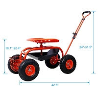Streamdale Swivel Seat Garden Cart with Tool Tray (Refurbished)