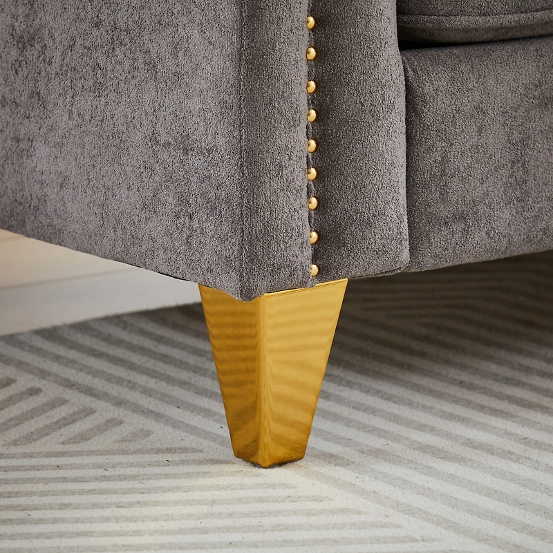 Streamdale Mid-Century Modern Chenille Sofa with Tufted Buttons