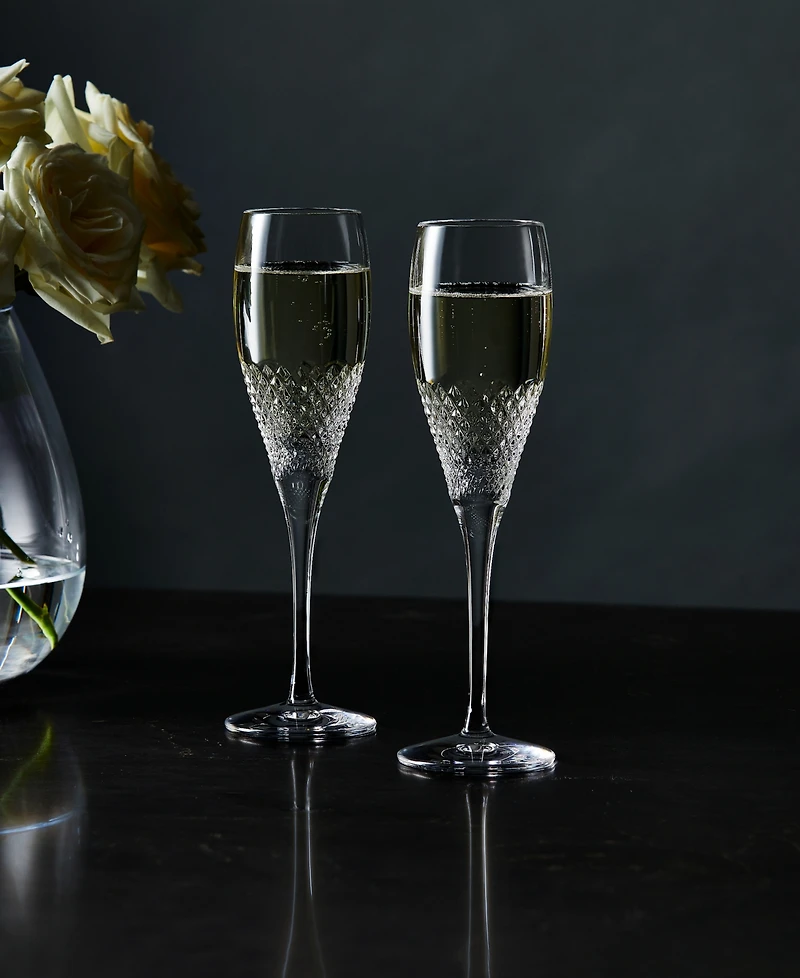Vera Wang Wedgwood Diamond Mosaic Flute, Set of 2