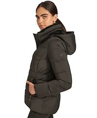 Calvin Klein Petite Faux-Fur-Lined Hooded Puffer Coat