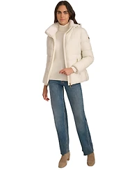 Calvin Klein Petite Faux-Fur-Lined Hooded Puffer Coat