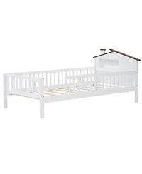 Streamdale Furniture Twin Platform Bed with House Headboard and Storage