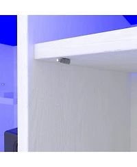 Streamdale Led Tv Stand with Rgb Lights and Storage (White)
