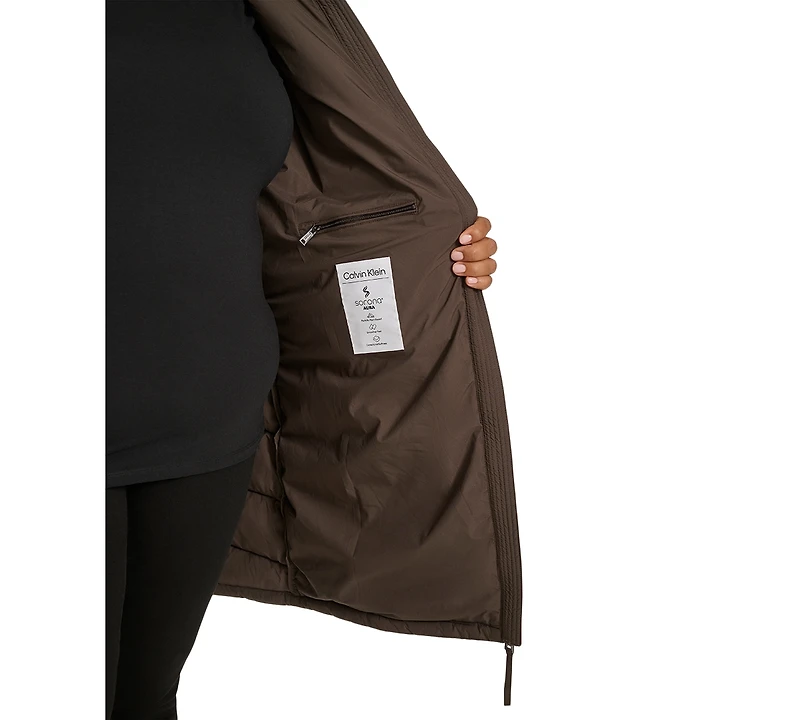 Calvin Klein Plus Size Hooded Zip-Front Puffer Coat