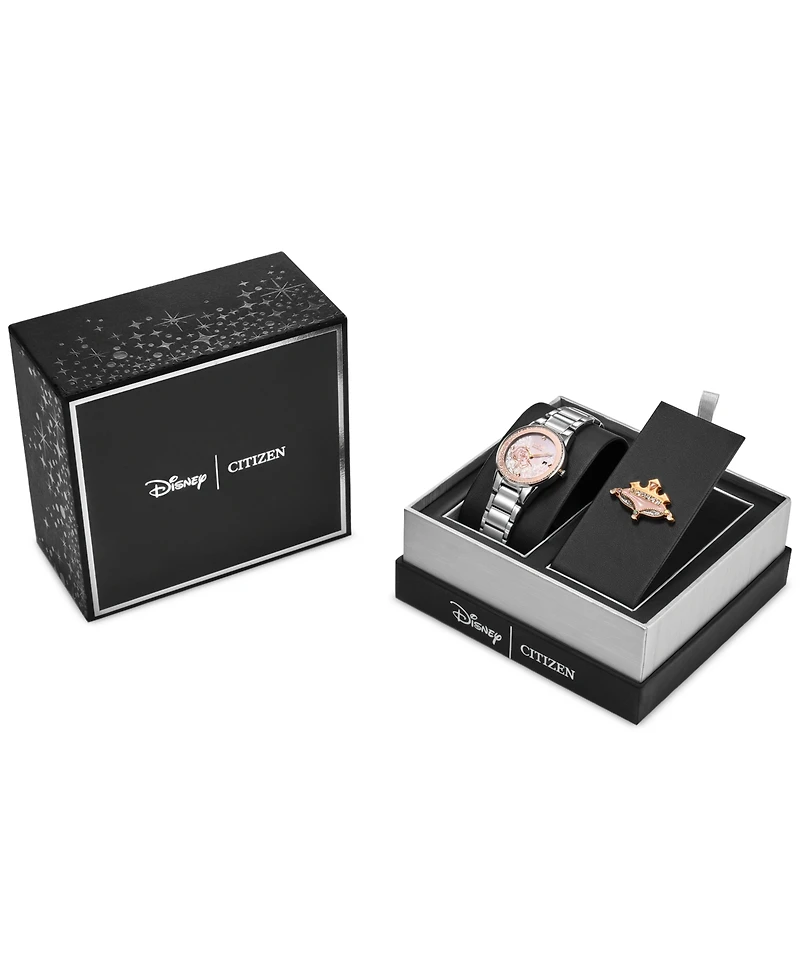 Citizen Eco-Drive Women's Disney Princess Sleeping Beauty Aurora Enchanted Stainless Steel Bracelet Watch 30mm Boxed Set