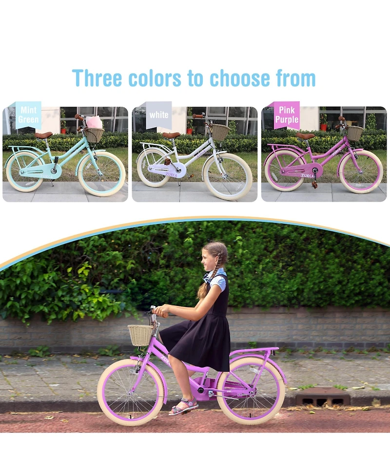 Streamdale Girls' 20" Bike with Basket for Ages 7-10