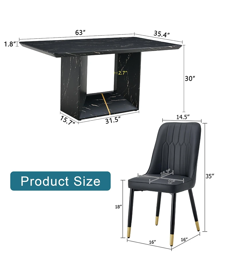 Streamdale Furniture Table and chair set.This modern dining table with Mdf marbled design gives you a luxurious and elegant feel.Paired with multiple