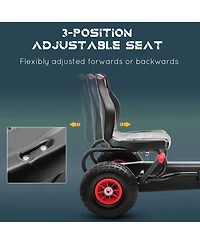 Kids Pedal Go Kart Ride-on Toy with Ergonomic Comfort, Pedal Car with Tough, Wear-Resistant Tread, Go Cart Kids Car for Boys & Girls with Suspension S